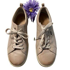 Ecco Womens Size 41 Beige Leather Sneakers 10-10.5